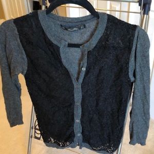 Zara Sweaters - Black lace and grey cardigan Zara Sweaters - Black lace and grey cardigan